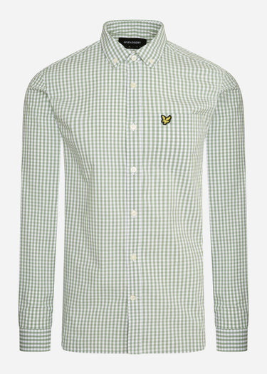 Lyle & Scott Overhemden Slim fit gingham shirt - fern green white