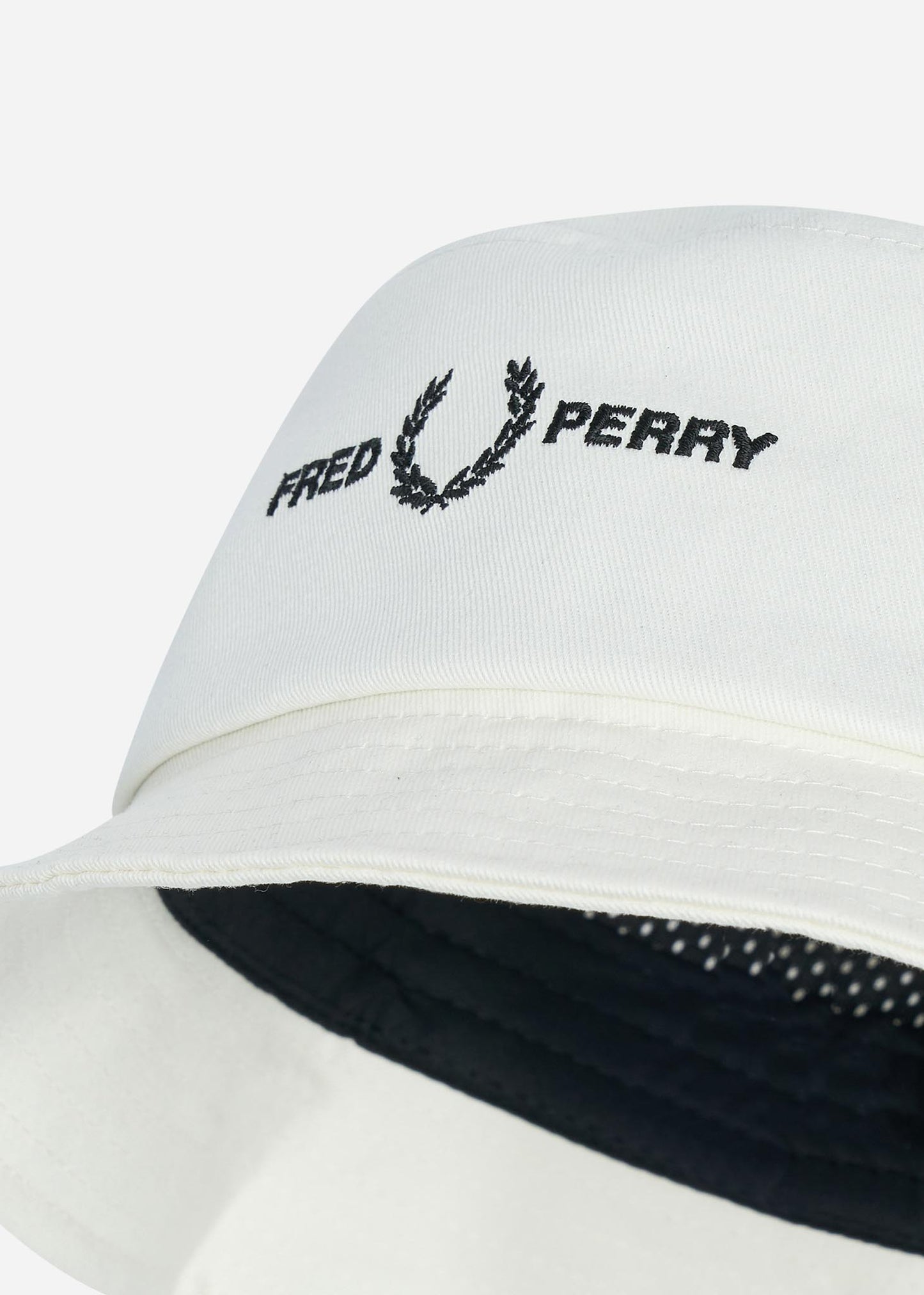 Fred Perry Bucket Hats Graphic branded twill bucket hat - snow white