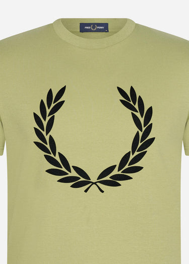 Fred Perry T-shirts Flock laurel wreath t-shirt - sage green