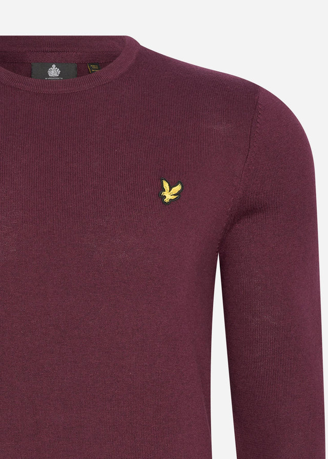 Lyle & Scott Pullover Merino Crew Jumper - burgundy