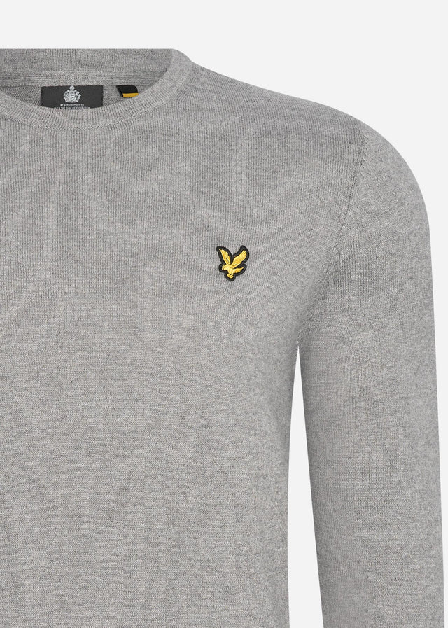 Lyle & Scott Pullover Merino crew jumper - mid grey marl