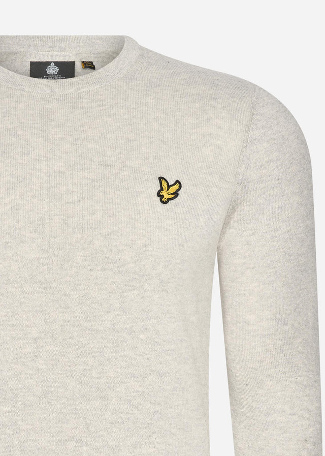 Lyle & Scott Pullover Merino crew jumper - light grey marl