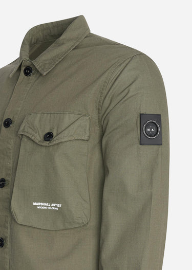 Marshall Artist Overshirts Cotton ripstop overshirt - khaki