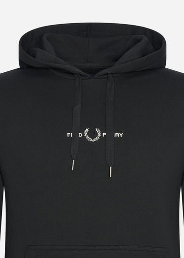 Fred Perry Hoodies  Embroidered hooded sweatshirt - black
