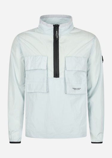 Marshall Artist Overshirts Krinkle nylon half zip - dolphin grey