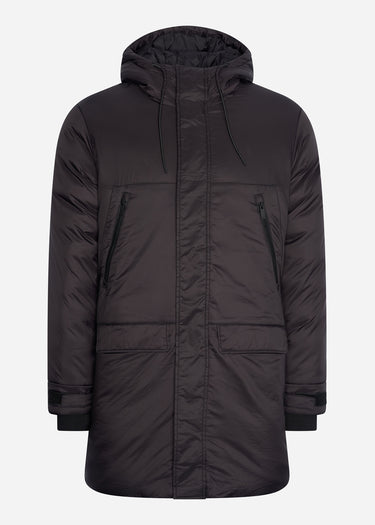 Lyle & Scott Jassen Long line internal padded jacket - jet black
