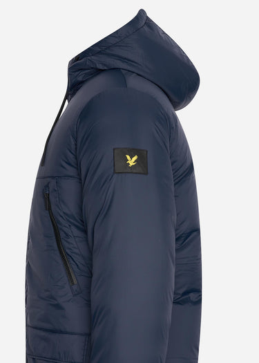 Lyle & Scott Jassen Long line internal padded jacket - dark navy