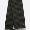 Lyle & Scott Sjaals Tartan lambswool scarf - jet black olive light grey marl