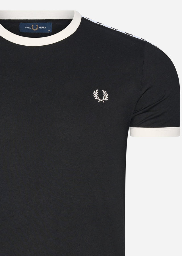 Fred Perry T-Shirts Taped ringer t-shirt - black