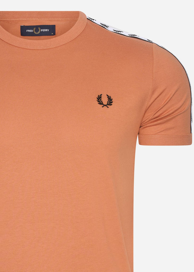 Fred Perry T-Shirts Taped ringer t-shirt - court clay