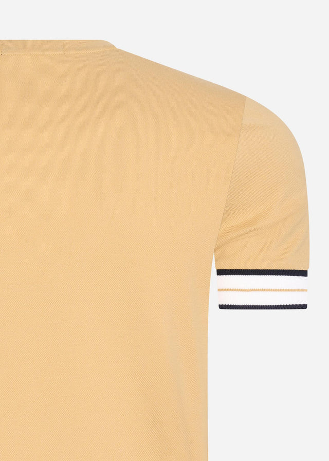 Fred Perry T-Shirts Tramline tipped pique t-shirt - desert