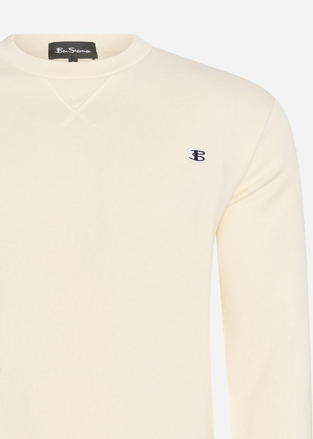 Ben Sherman Pullover B logo crew - ivory