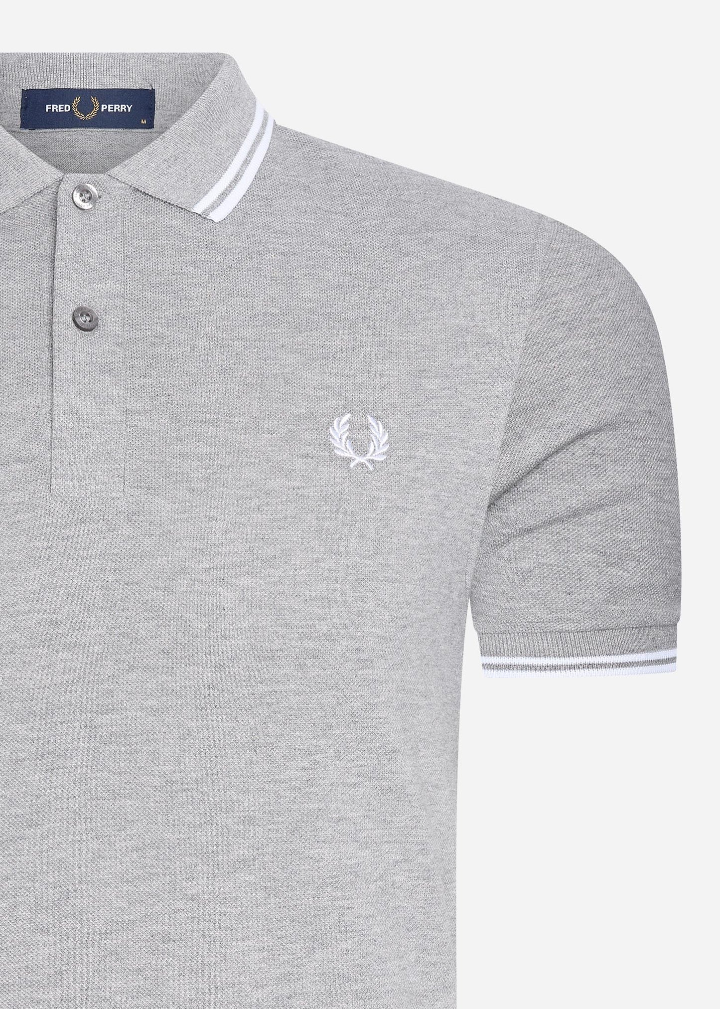 Fred Perry Polo's Twin tipped fred perry shirt - steel marl white