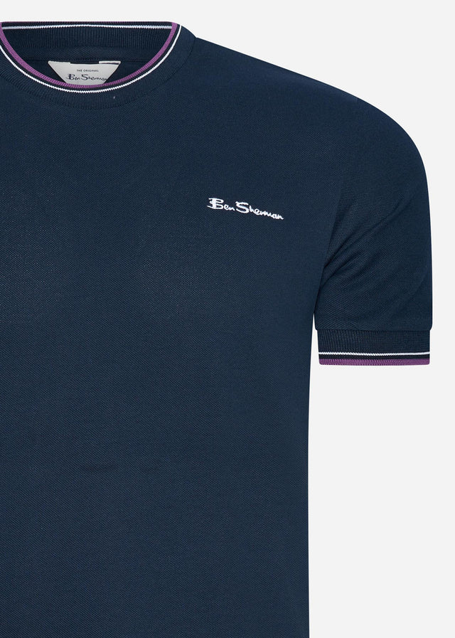 Ben Sherman T-Shirts Pique tee - dark navy