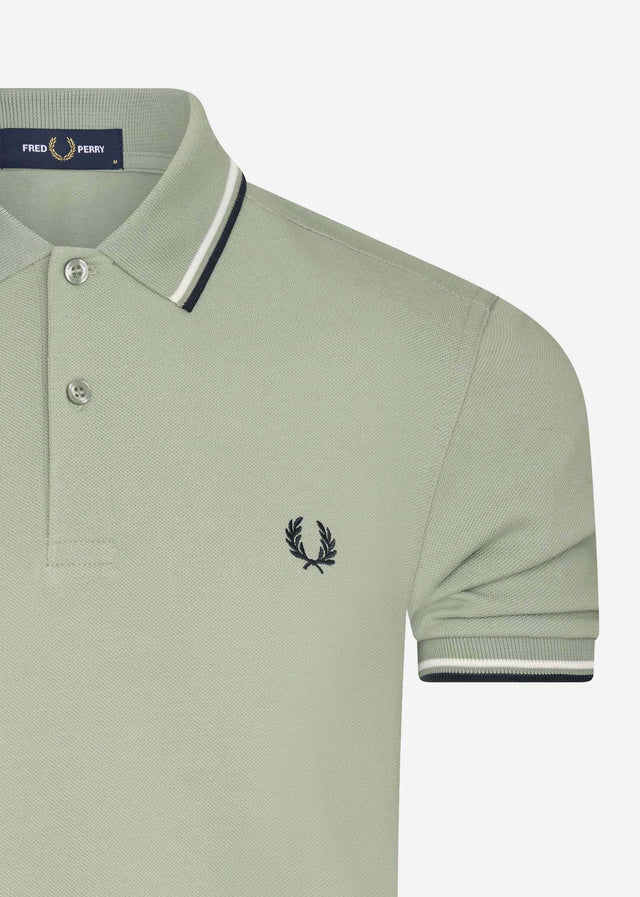 Fred Perry Poloshirts Twin tipped polo - seagrass
