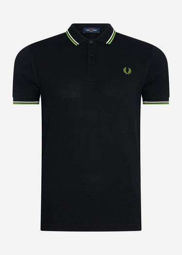 Fred Perry Polo's Twin tipped fred perry shirt - black ecru kiwi