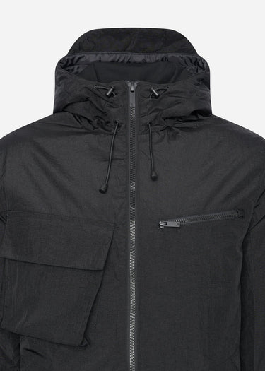 Lyle & Scott Jassen Wadded dual pocket jacket with face guard - jet black
