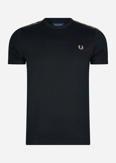 Fred Perry T-shirts Contrast tape ringer t-shirt - black gold