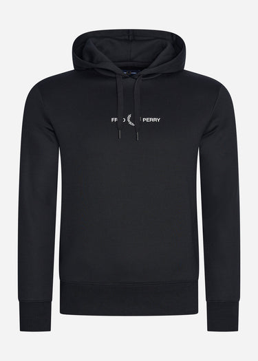 Fred Perry Hoodies  Embroidered hooded sweatshirt - black