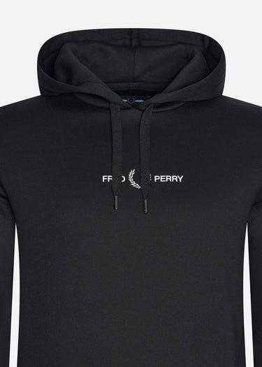 Fred Perry Hoodies  Embroidered hooded sweatshirt - black