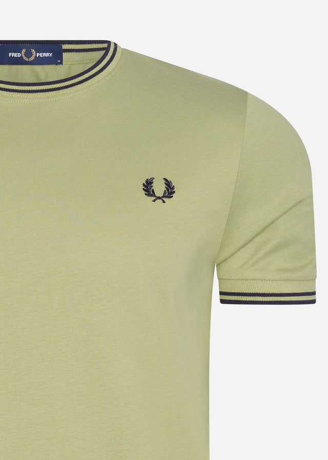 Fred Perry T-Shirts Twin tipped t-shirt - sage green