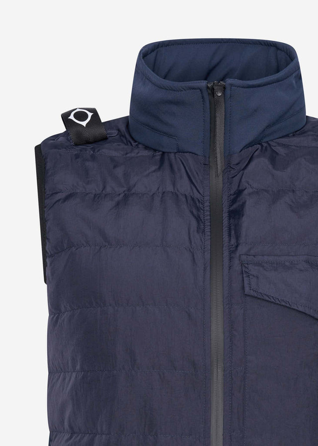 MA.Strum Westen Softshell down quilt gilet - ink navy