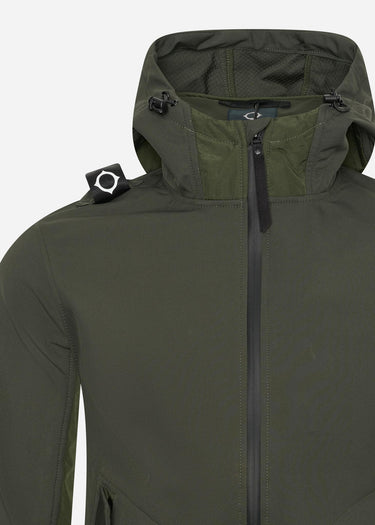 MA.Strum Jassen Softshell full zip hooded jacket - oil slick