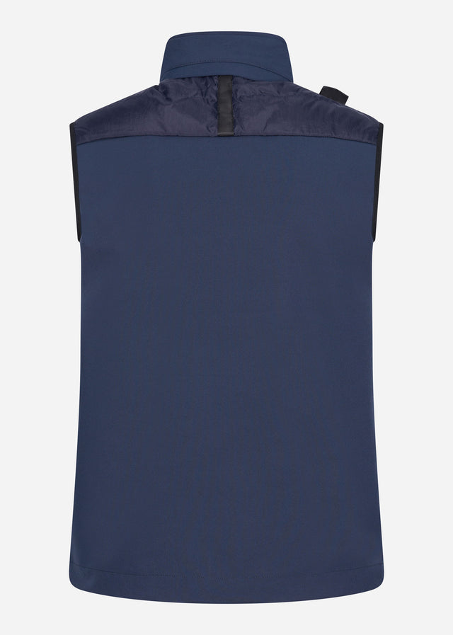 MA.Strum Westen Softshell down quilt gilet - ink navy