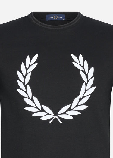 Fred Perry T-shirts Flock laurel wreath t-shirt - black