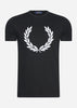 Fred Perry T-shirts Flock laurel wreath t-shirt - black