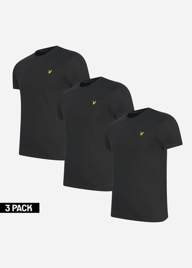 Lyle & Scott T-shirts Plain t-shirt - jet black 3 pack