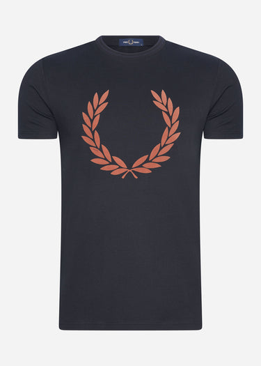 Fred Perry T-shirts  Flock laurel wreath t-shirt - navy