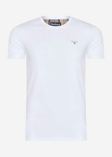 Barbour T-shirts Tartan sports tee - white