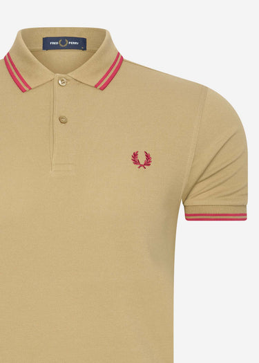 Fred Perry Polo's Twin tipped polo - warm stone blood