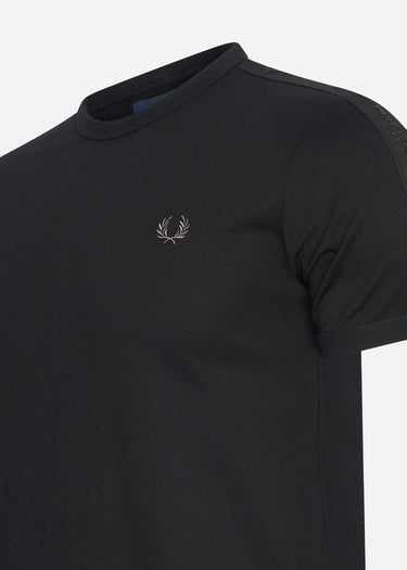 Fred Perry T-shirts Tonal tape ringer t-shirt - black
