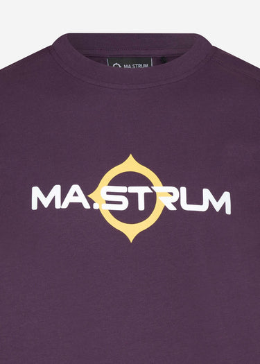 MA.Strum T-shirts SS logo print tee - aubergine
