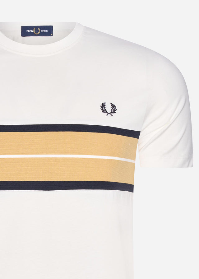 Fred Perry T-Shirts Tramline panel t-shirt - snow white