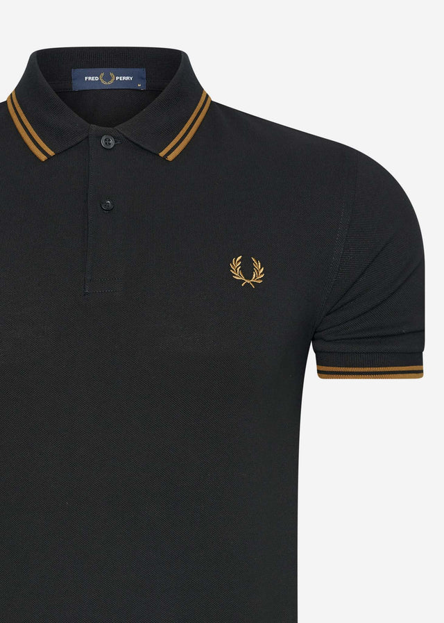 Fred Perry Poloshirts Twin tipped polo - dark caramel black