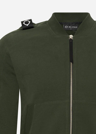 MA.Strum Vesten Full zip bomber sweat - oil slick