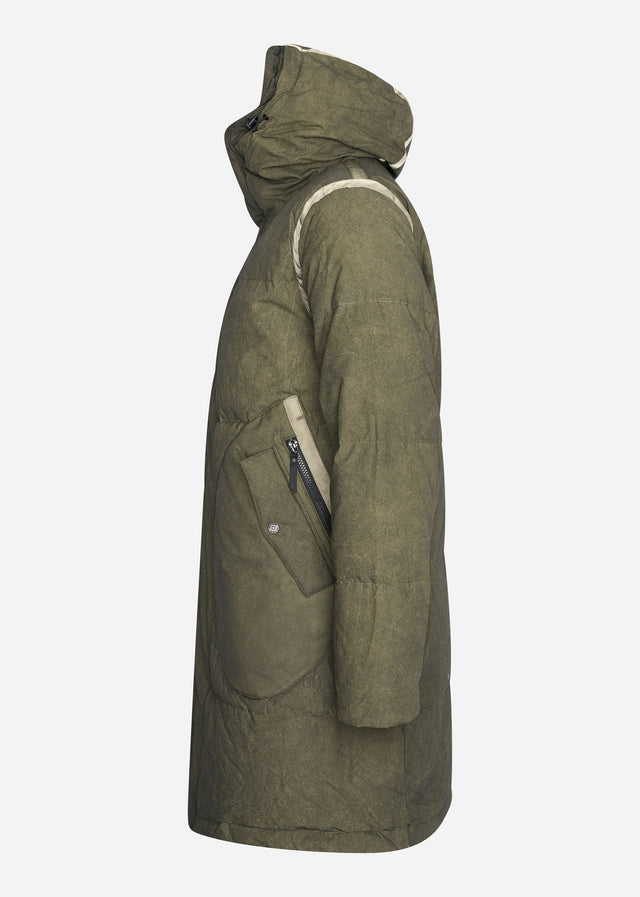 MA.Strum Jacken Awp long down coat - oil slick