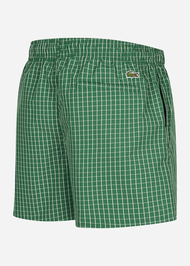 Lacoste Badeshorts Checkered swimming trunks - green lapland