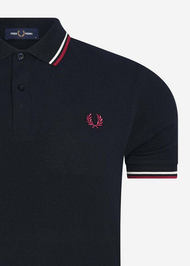 Fred Perry Polo's Twin tipped fred perry shirt - navy ecru tawny port