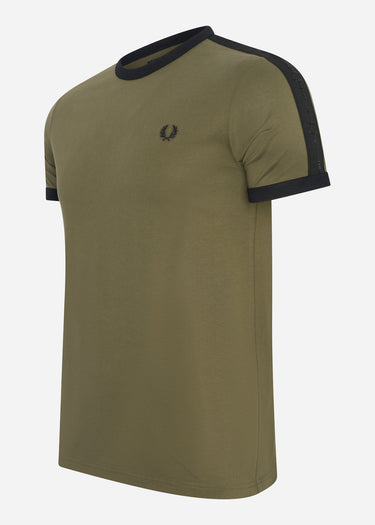 Fred Perry T-shirts Tonal tape ringer t-shirt - military green