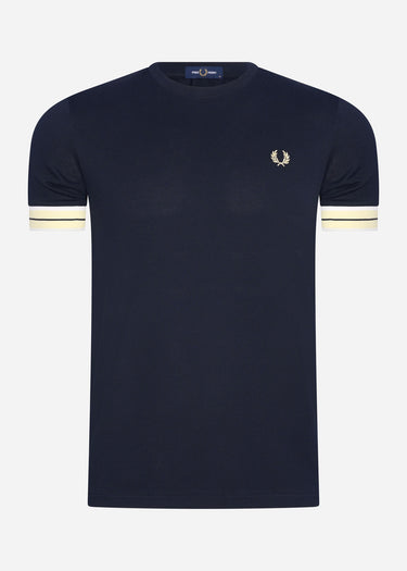 Fred Perry T-shirts Tramline tipped pique t-shirt - navy