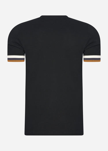 Fred Perry T-shirts Striped cuff pique t-shirt - black