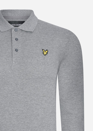 Lyle & Scott Longsleeve Polo's  LS polo shirt - mid grey marl