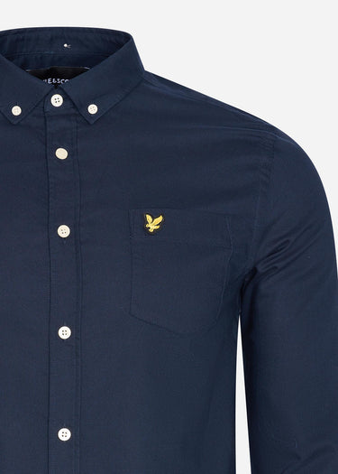 Lyle & Scott Overhemden Light weight oxford shirt - dark navy
