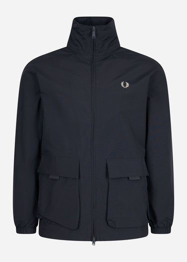 Fred Perry Jassen Patch pocket zip through jacket - navy