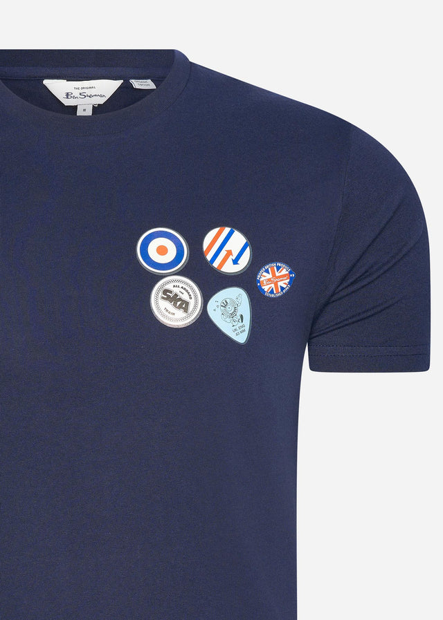 Ben Sherman T-Shirts Mod badge print tee - marine
