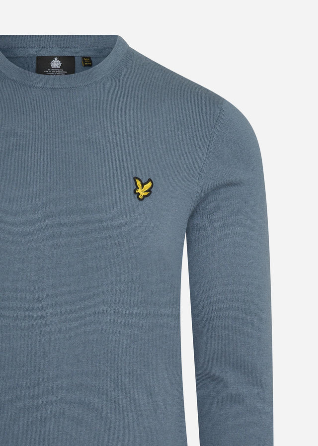 Lyle & Scott Pullover Cotton merino crew jumper - slate blue